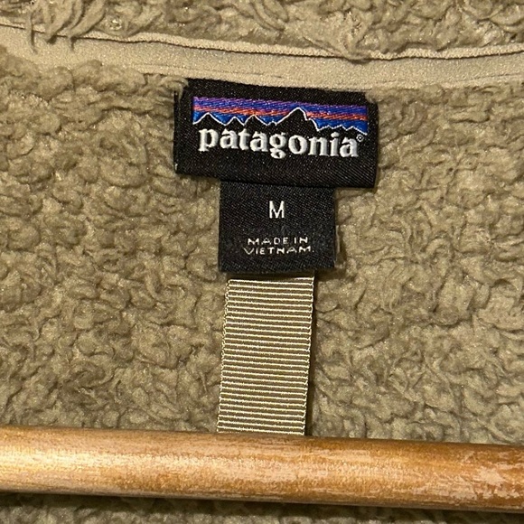Patagonia Los Gatos 1/4 Zip Pullover Soft Teddy Fleece Sweatshirt Khaki Tan Sz M - Picture 7 of 12